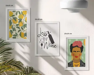 Moderne billedsæt med citroner og Frida Kahlo portræt
