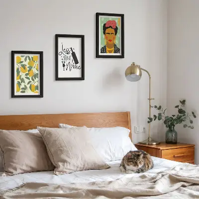 Moderne billedsæt med citroner og Frida Kahlo portræt