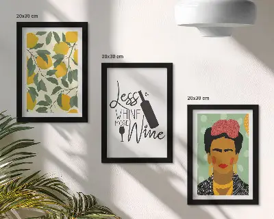 Moderne billedsæt med citroner og Frida Kahlo portræt