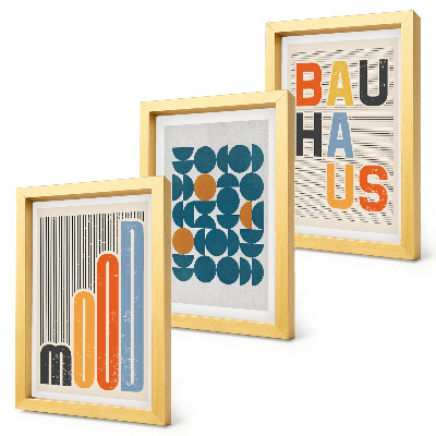 Pakke med billeder og rammer Plakater med geometriske mønstre i Bauhaus-stil