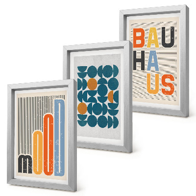 Pakke med billeder og rammer Plakater med geometriske mønstre i Bauhaus-stil