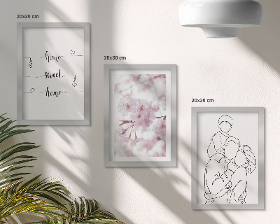 Billedvæg Blomster og familie i et minimalistisk design