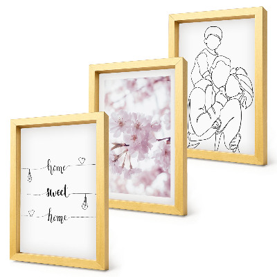 Billedvæg Blomster og familie i et minimalistisk design