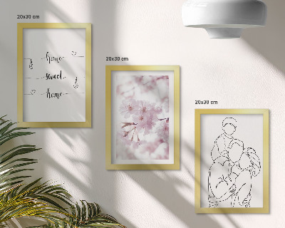Billedvæg Blomster og familie i et minimalistisk design