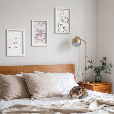 Billedvæg Blomster og familie i et minimalistisk design