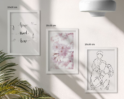 Billedvæg Blomster og familie i et minimalistisk design