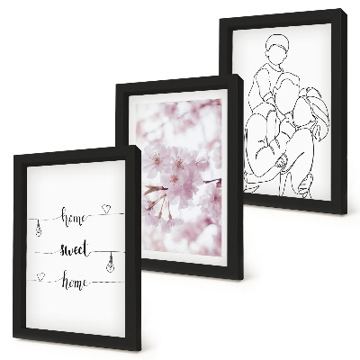 Billedvæg Blomster og familie i et minimalistisk design
