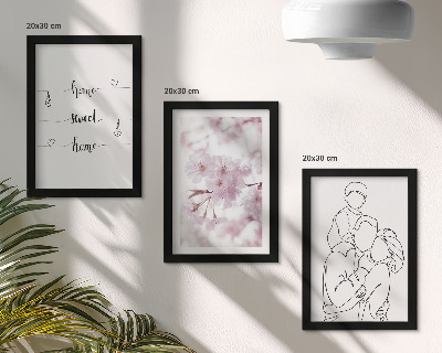 Billedvæg Blomster og familie i et minimalistisk design