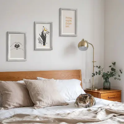 Pakke med illustrationer og rammer minimalistiske med inspirerende boho-tekst