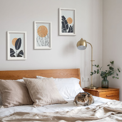 Billedvæg Plantemønstre med store sole, minimalistisk stil