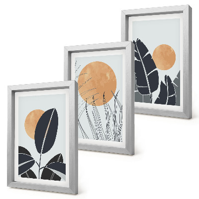 Billedvæg Plantemønstre med store sole, minimalistisk stil