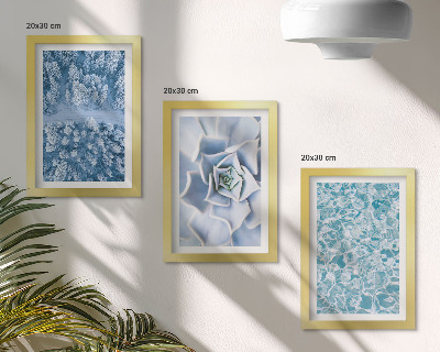 Moderne billedsæt Vinterskov blå blomst blå vandoverflade