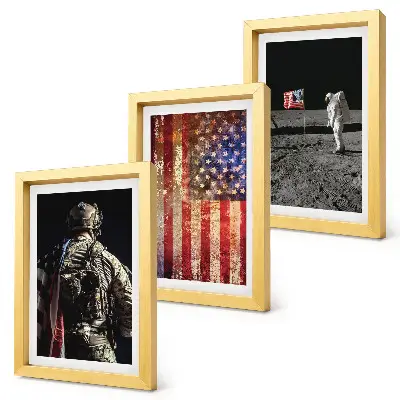 Billedsæt med amerikanske nationale symboler moderne motiv med USA flag