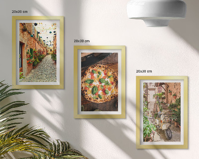 Billedvæg Charmerende gader med planter og italiensk pizza