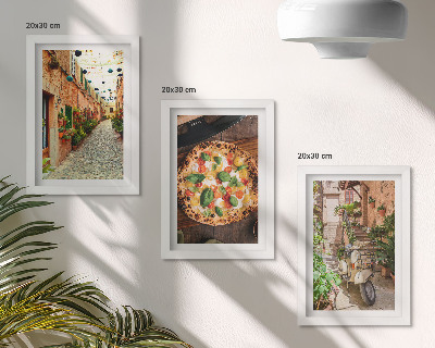 Billedvæg Charmerende gader med planter og italiensk pizza