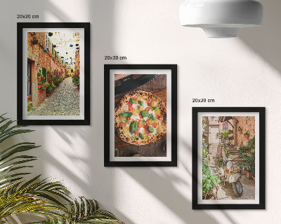 Billedvæg Charmerende gader med planter og italiensk pizza