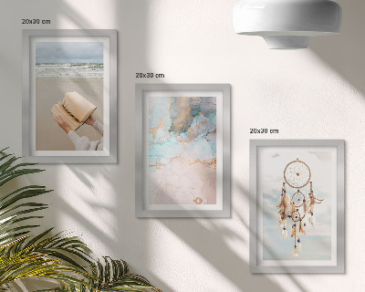 Moderne billedsæt Abstrakt havlæsebog og boho drømmefanger