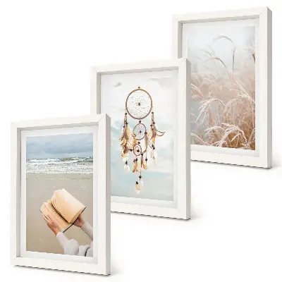Moderne billedsæt med fredelige landskaber og sarte sommerudsigter i boho-stil