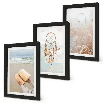 Moderne billedsæt med fredelige landskaber og sarte sommerudsigter i boho-stil