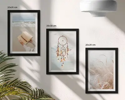 Moderne billedsæt med fredelige landskaber og sarte sommerudsigter i boho-stil