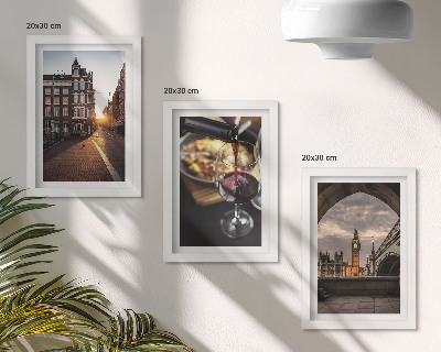 Moderne billedsæt Et sæt billeder med en by, mad og en udsigt over London