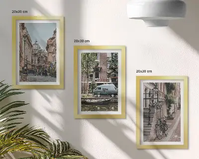 Billedsæt moderne motiv med rolig udsigt over byens bygninger
