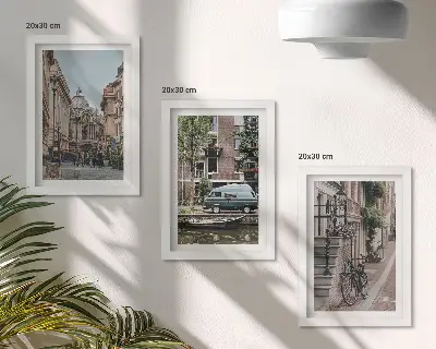 Billedsæt moderne motiv med rolig udsigt over byens bygninger