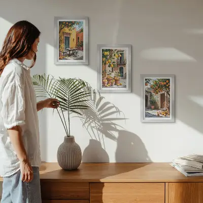 Citrusfrugter i en solrig have pakke med billeder og rammer