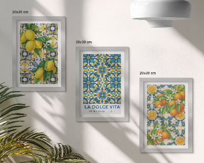 Billedvæg Citronblomster og appelsiner i italiensk stil