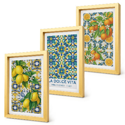 Billedvæg Citronblomster og appelsiner i italiensk stil