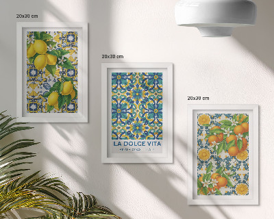 Billedvæg Citronblomster og appelsiner i italiensk stil