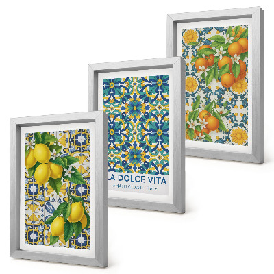 Billedvæg Citronblomster og appelsiner i italiensk stil