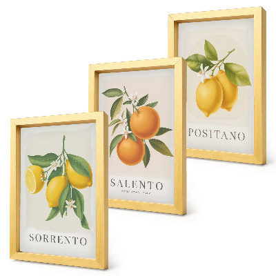 Pakke med billeder og rammer Citroner og appelsiner fra Italiens Amalfikyst