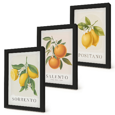 Pakke med billeder og rammer Citroner og appelsiner fra Italiens Amalfikyst