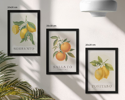Pakke med billeder og rammer Citroner og appelsiner fra Italiens Amalfikyst