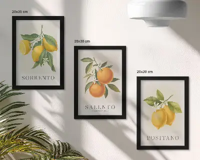 Billeder og rammer med motiver af citroner og appelsiner fra Italiens Amalfikyst pakke med motiver fra Italiens Amalfikyst