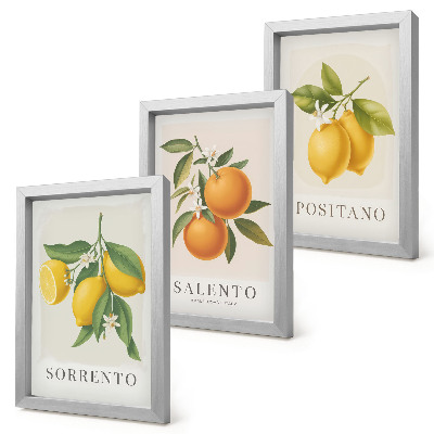 Pakke med billeder og rammer Citroner og appelsiner fra Italiens Amalfikyst