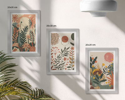Billedvæg Vintage plantemønstre i pastelfarver