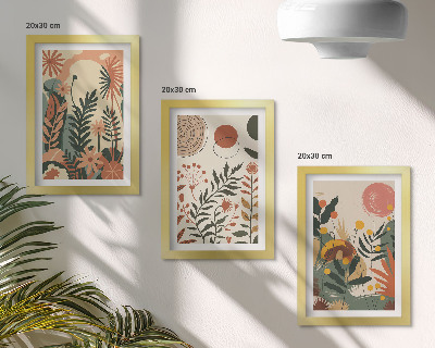 Billedvæg Vintage plantemønstre i pastelfarver