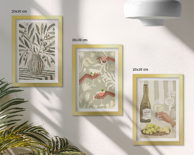 Billedvæg Olivenblomster og rustikke cocktails