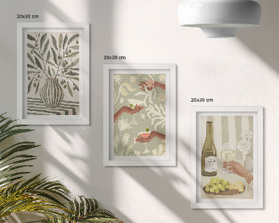 Billedvæg Olivenblomster og rustikke cocktails