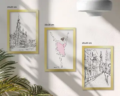 Billedvæg med stilfulde motiver af dansende ballerinaer og arkitektur