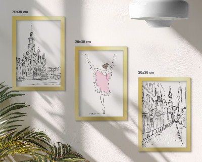 Billedvæg Stilfulde billeder af dansende ballerinaer og arkitektur