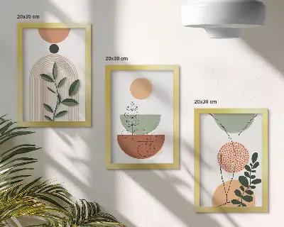 Abstrakte former med farverige plantemotiver moderne billedsæt
