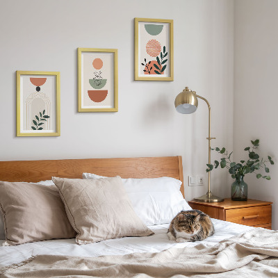 Pakke med billeder og rammer Plantemotiver i moderne former og farver