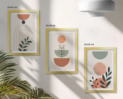 Billed- og rammepakke med plantemotiver i moderne former og farver