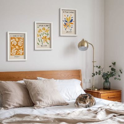 Pakke med billeder og rammer Blomsterplakater Paris Milano London