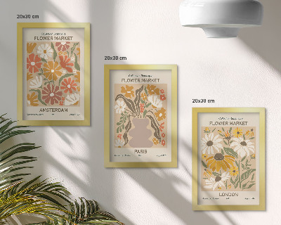Billedvæg Blomstermønstre fra Amsterdam, Paris og London