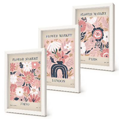 Moderne billedsæt Blomstermotiver i Tokyo, London og Paris