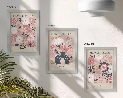Moderne billedsæt med blomstermotiver fra Tokyo, London og Paris